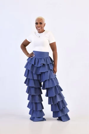 Tiered Ruffle Pants or Cascading Ruffle Flare Pants