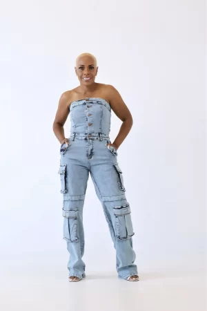 Strapless Cargo Jumpsuit