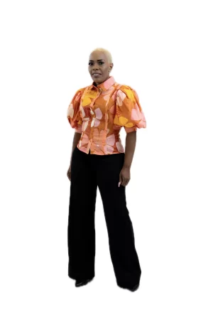 Alternative view of Sunset Bloom Puff Sleeve Blouse