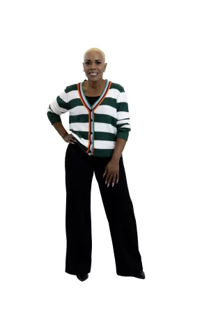 Alternative view of Multicolor Trim Knit Cardigan
