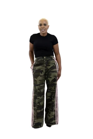 Alternative view of Camo Wide-Leg Pants With Side Stripe