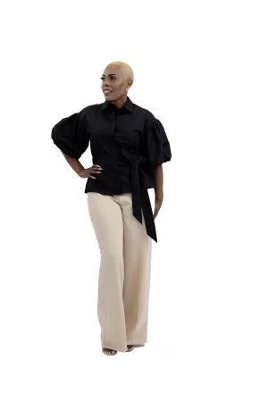 Alternative view of Midnight Elegance Tie-Waist Blouse