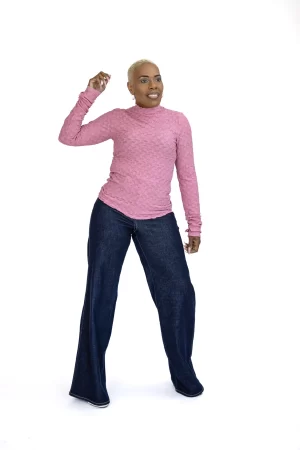 Gentle Grace Neck Lace Long Sleeve Top
