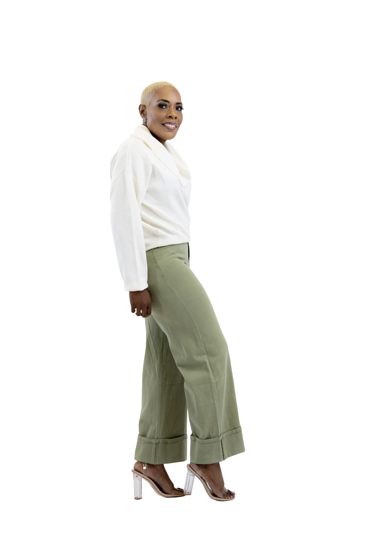 Solid Mid-Rise Ankle Length Pants - Image 4